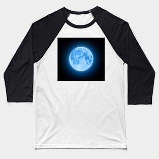Blue Super Moon Glowing With Blue Halo Baseball T-Shirt